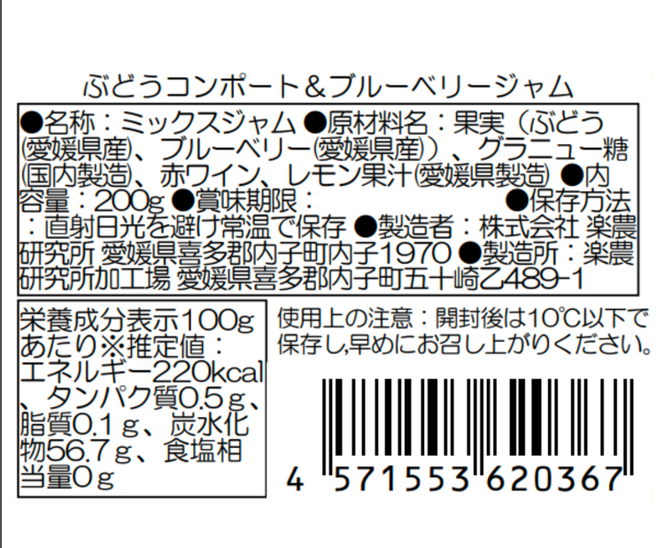 SOIL TABLE ぶどうコンポート&ブルーベリージャム